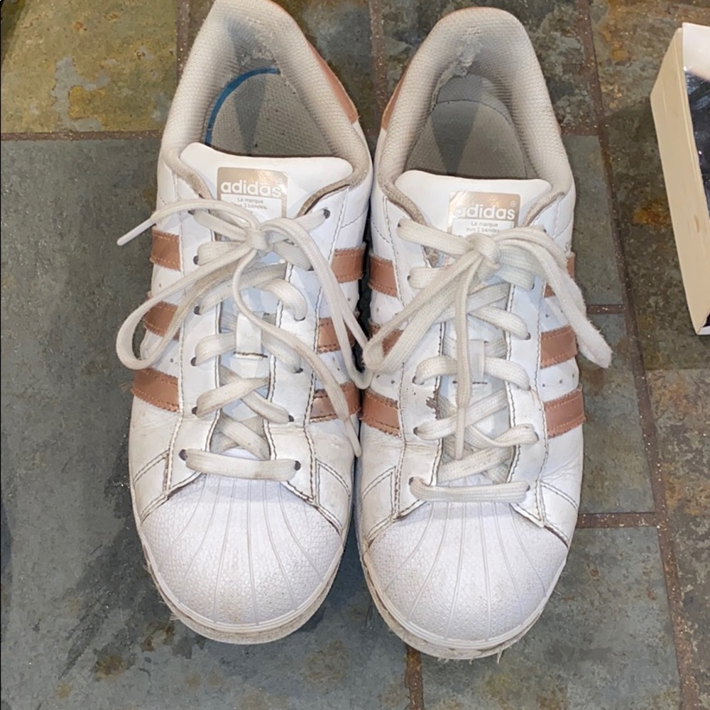 Rose gold adidas superstars